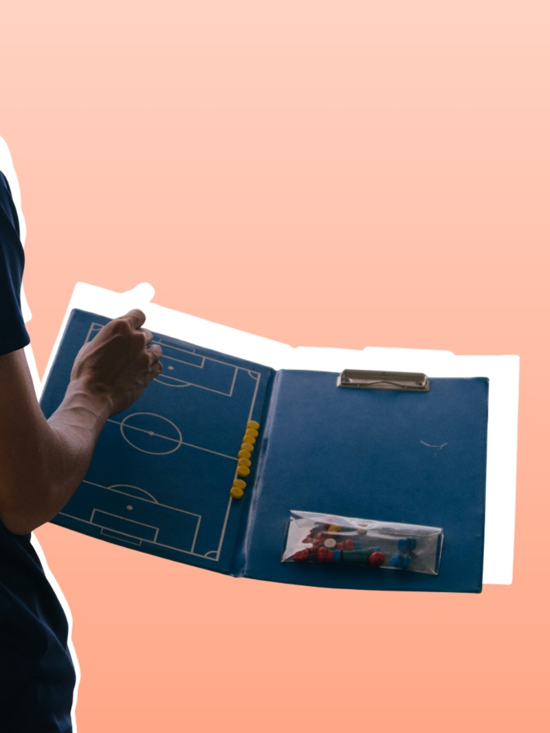 Soccer game plan representing courses and coaching services